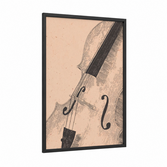 Cello framed art print — black wood frame — beige and black palette