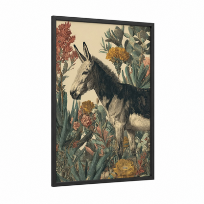 Desert Mule Botanicals framed art print — black wood frame — cream and russet palette