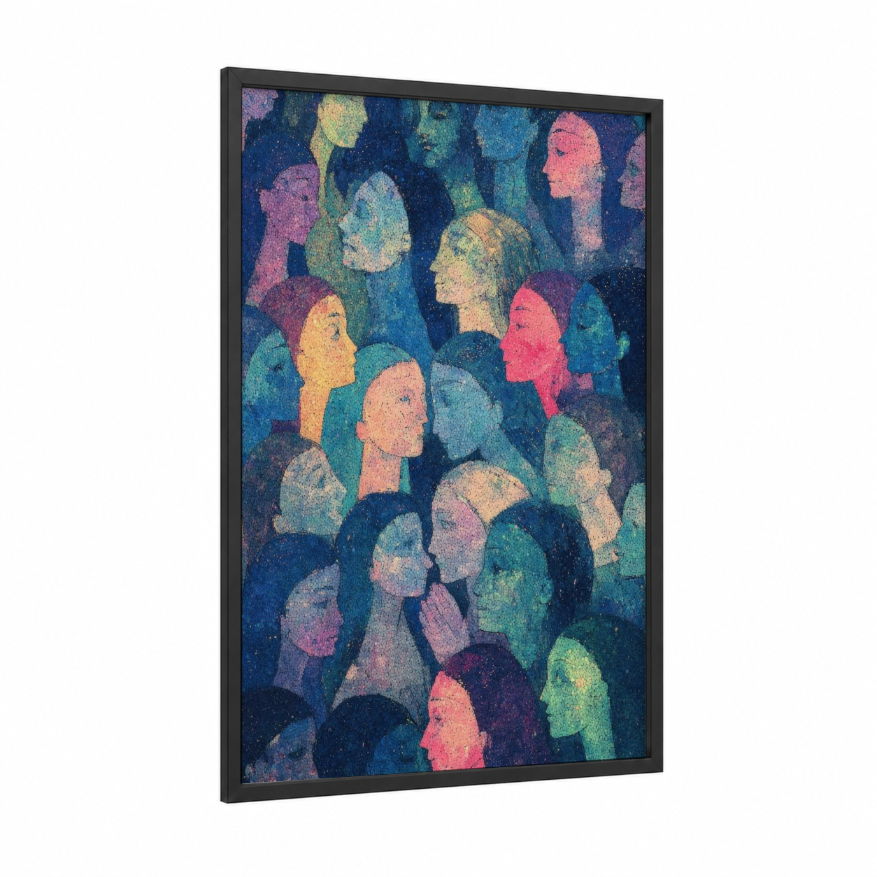 Ethereal Remembrance framed all saints day print — black wood frame — teal and gold palette