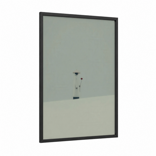Solitary Enchantment framed magic and witchcraft print — black wood frame — sage green and cream palette