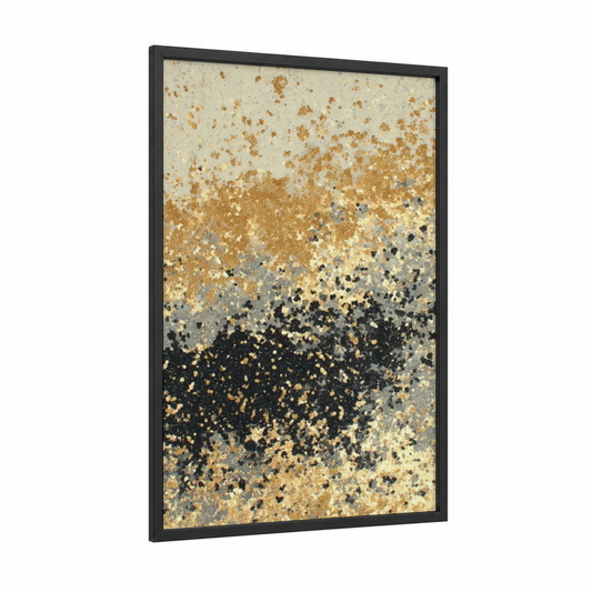 Glamorous Sparkle framed new years eve print — black wood frame — gold and black palette