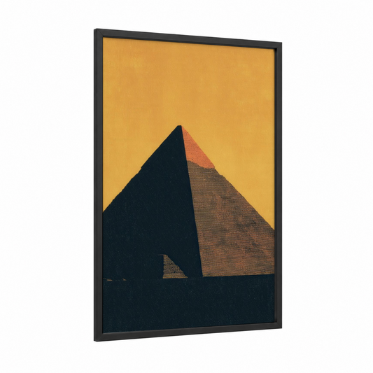 Golden Monument framed monuments print — black wood frame — gold and black palette