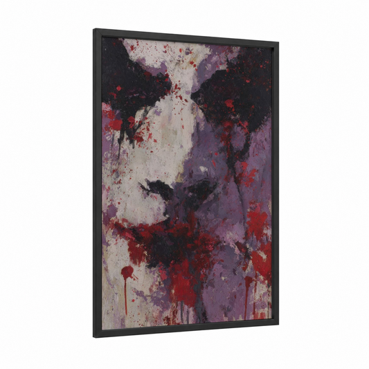 Crimson Vampire framed art print — black wood frame — black and red and maroon palette