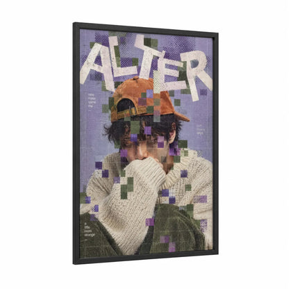 Contemporary Fashion Portrait Wall Art framed fashion illustration print — black wood frame — lavender and cream palette