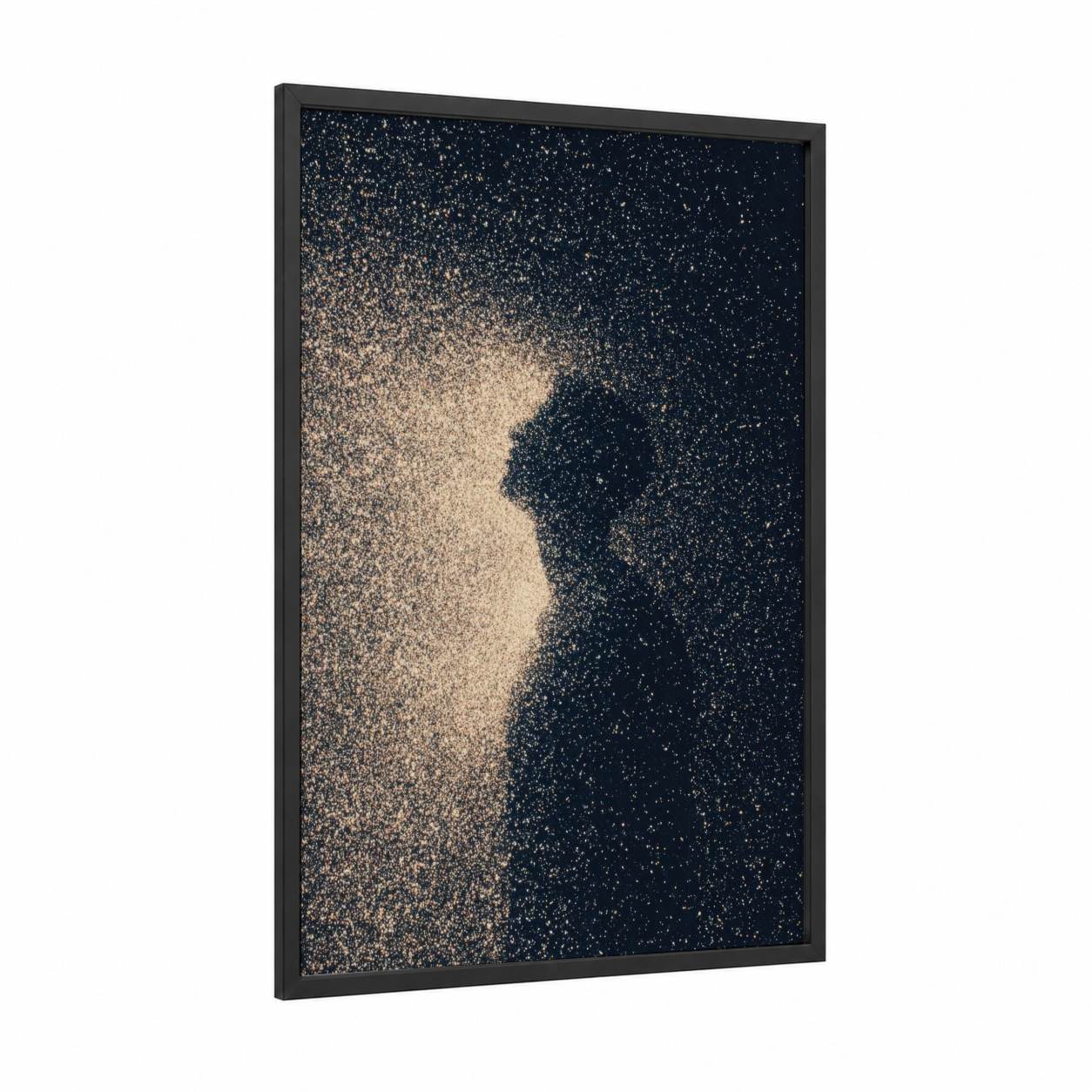 Golden Awakening framed buddhism print — black wood frame — gold and black and gold palette