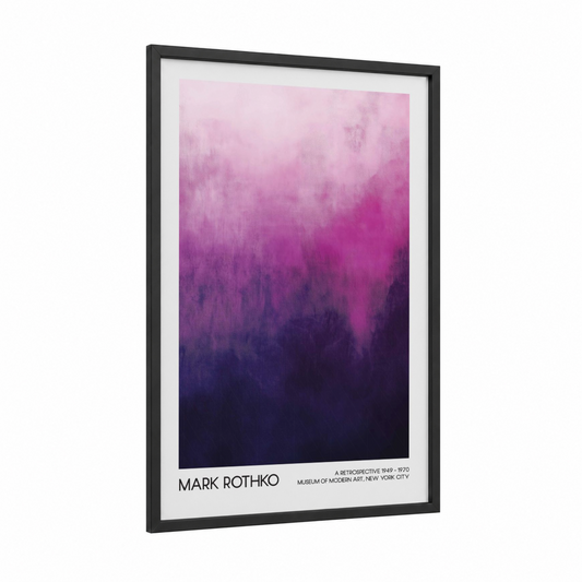 Ethereal Gradient framed abstract classic print — black wood frame — magenta and purple palette