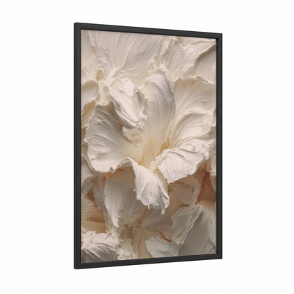 Creamy Breakfast Indulgence framed art print — black wood frame — cream and beige palette