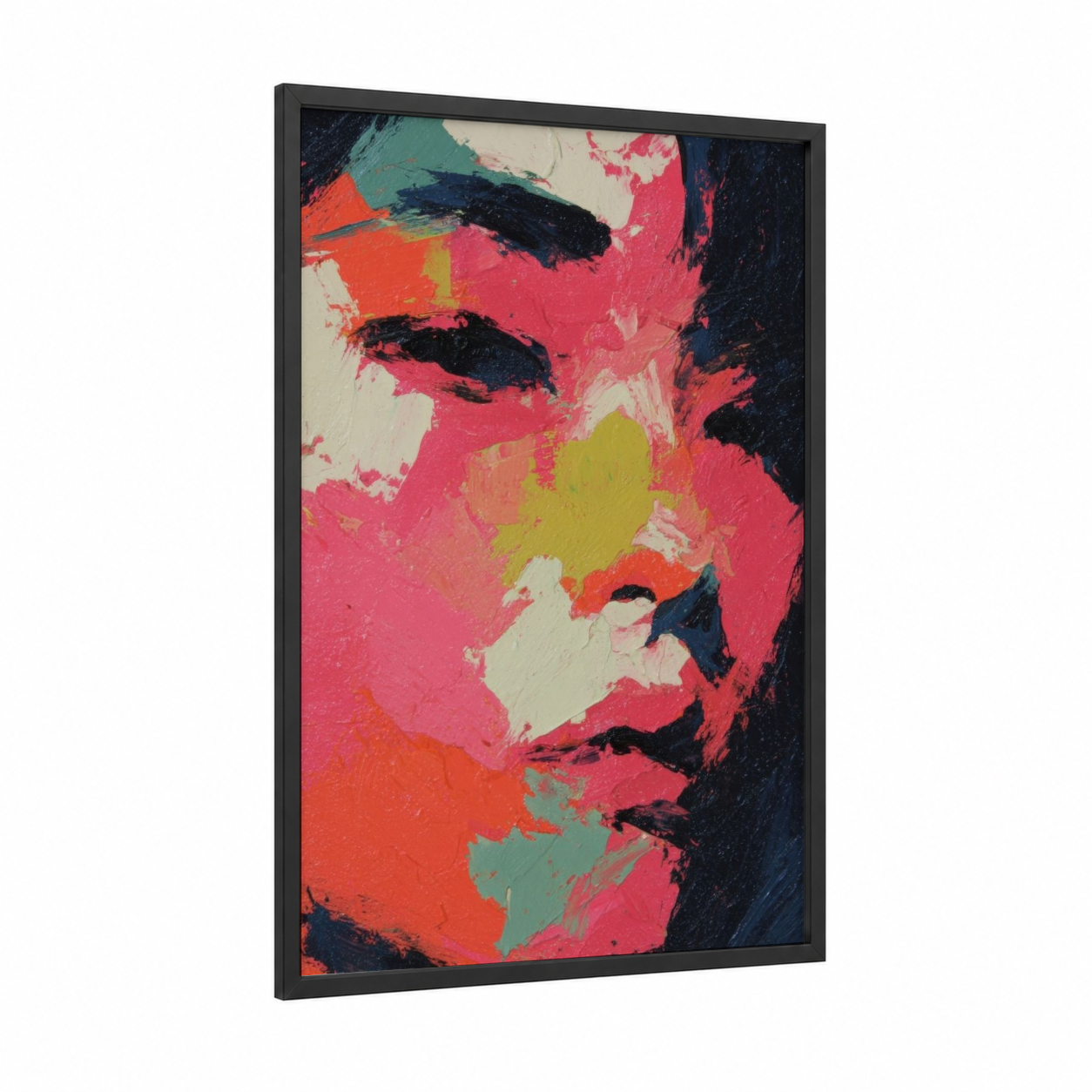 Vibrant Zumba Energy framed art print — black wood frame — magenta and black palette