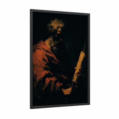 Saint Paul Torchlight framed st. paul print — black wood frame — gold and black and gold palette