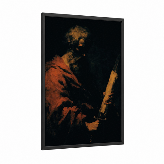 Saint Paul Torchlight framed st. paul print — black wood frame — gold and black and gold palette