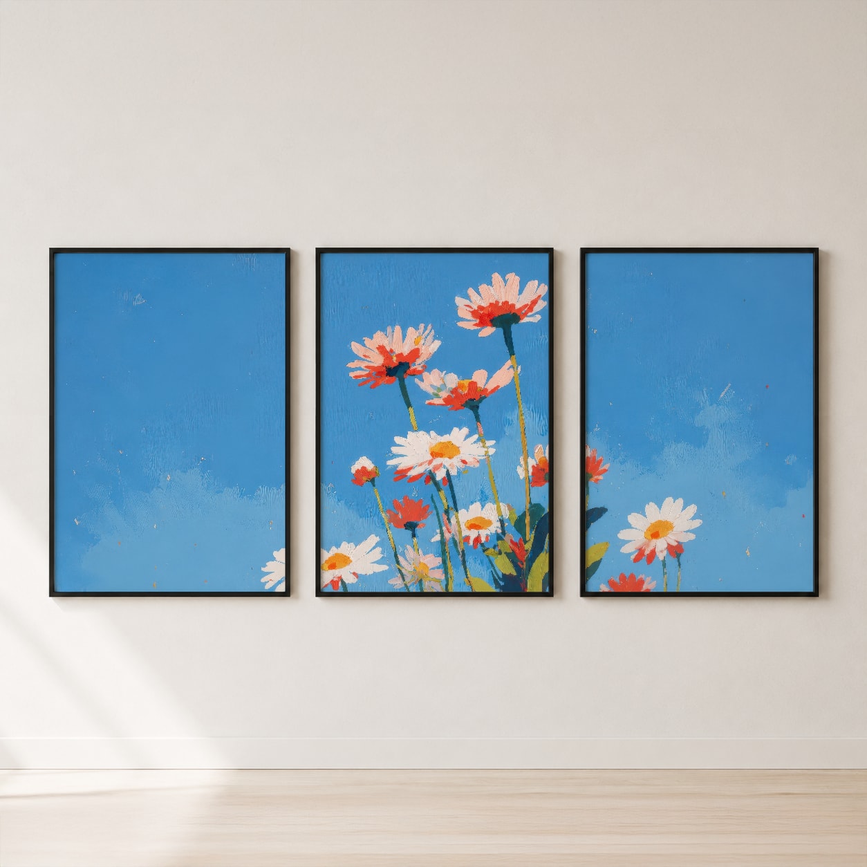 Daisy Field Triptych Set Wall Art — set hero