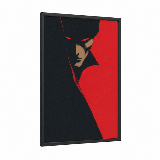 Crimson Vampire framed art print — black wood frame — red and black palette