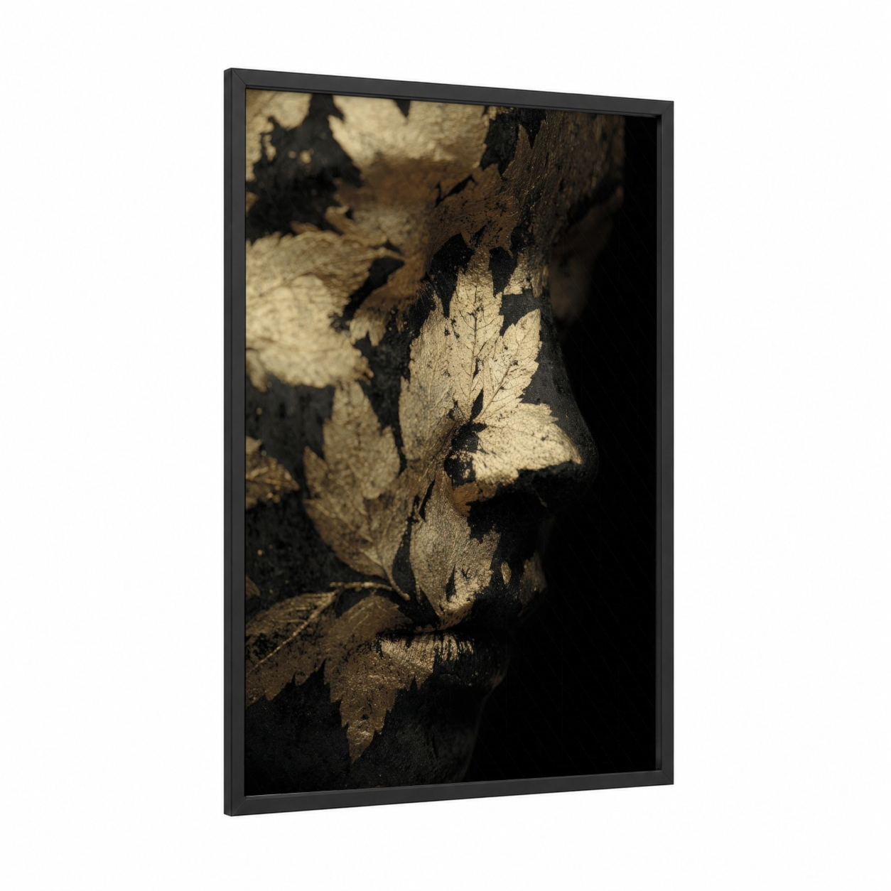 Golden Body Art framed art print — black wood frame — gold and black and gold palette