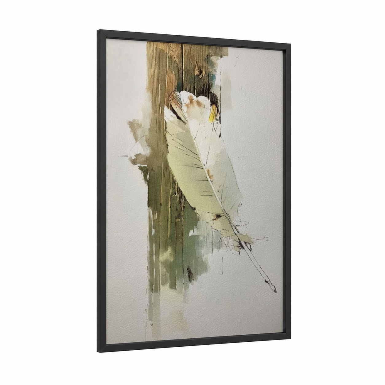 Minimalist Turkey framed art print — black wood frame — cream and sage green palette