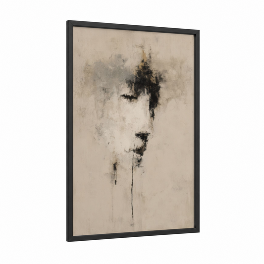 Ethereal Specter framed ghost print — black wood frame — cream and black palette