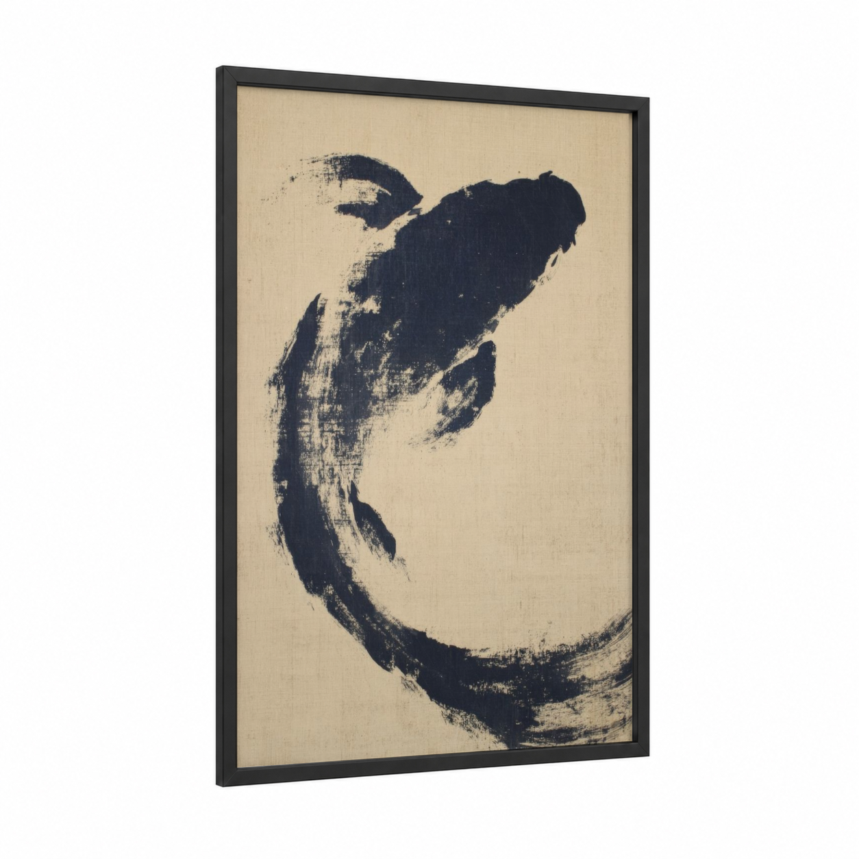Divine Ascension framed christian symbols print — black wood frame — black and white palette