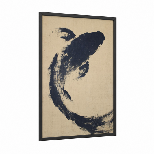 Divine Ascension framed christian symbols print — black wood frame — black and white palette