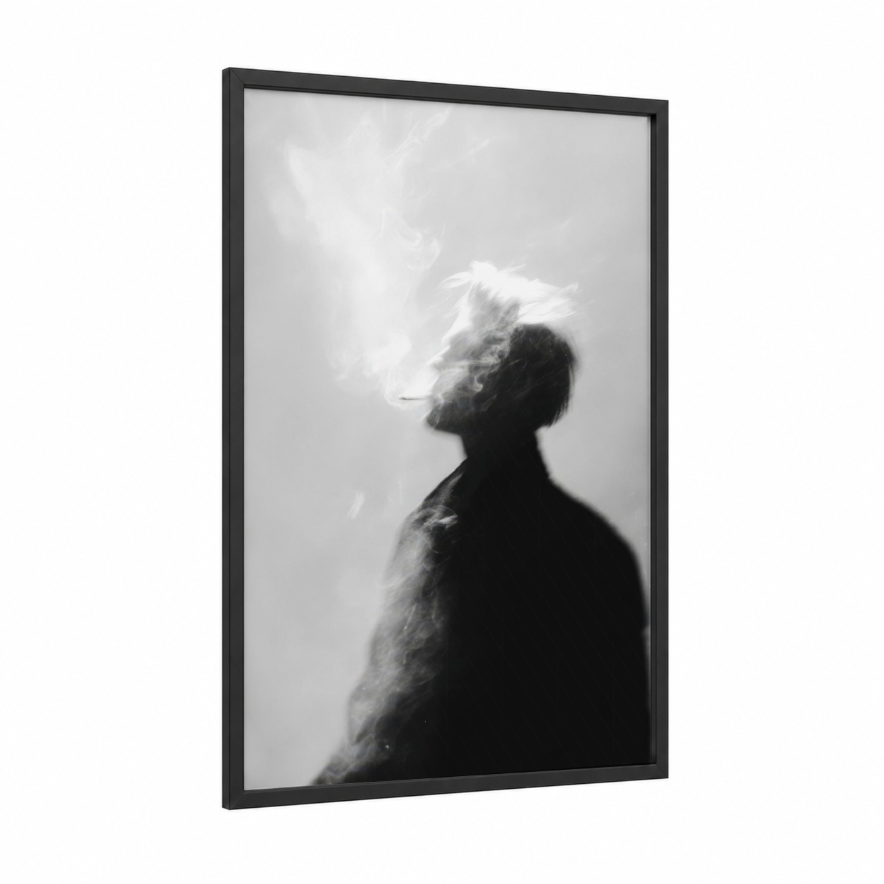Rebellious Spirit framed rock'n roll print — black wood frame — black and white palette