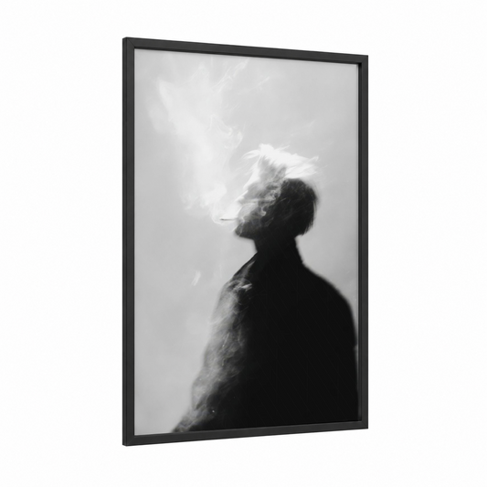 Rebellious Spirit framed rock'n roll print — black wood frame — black and white palette