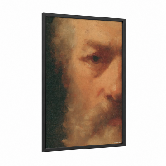 Contemplative Saint Paul framed st. paul print — black wood frame — russet and dove gray palette