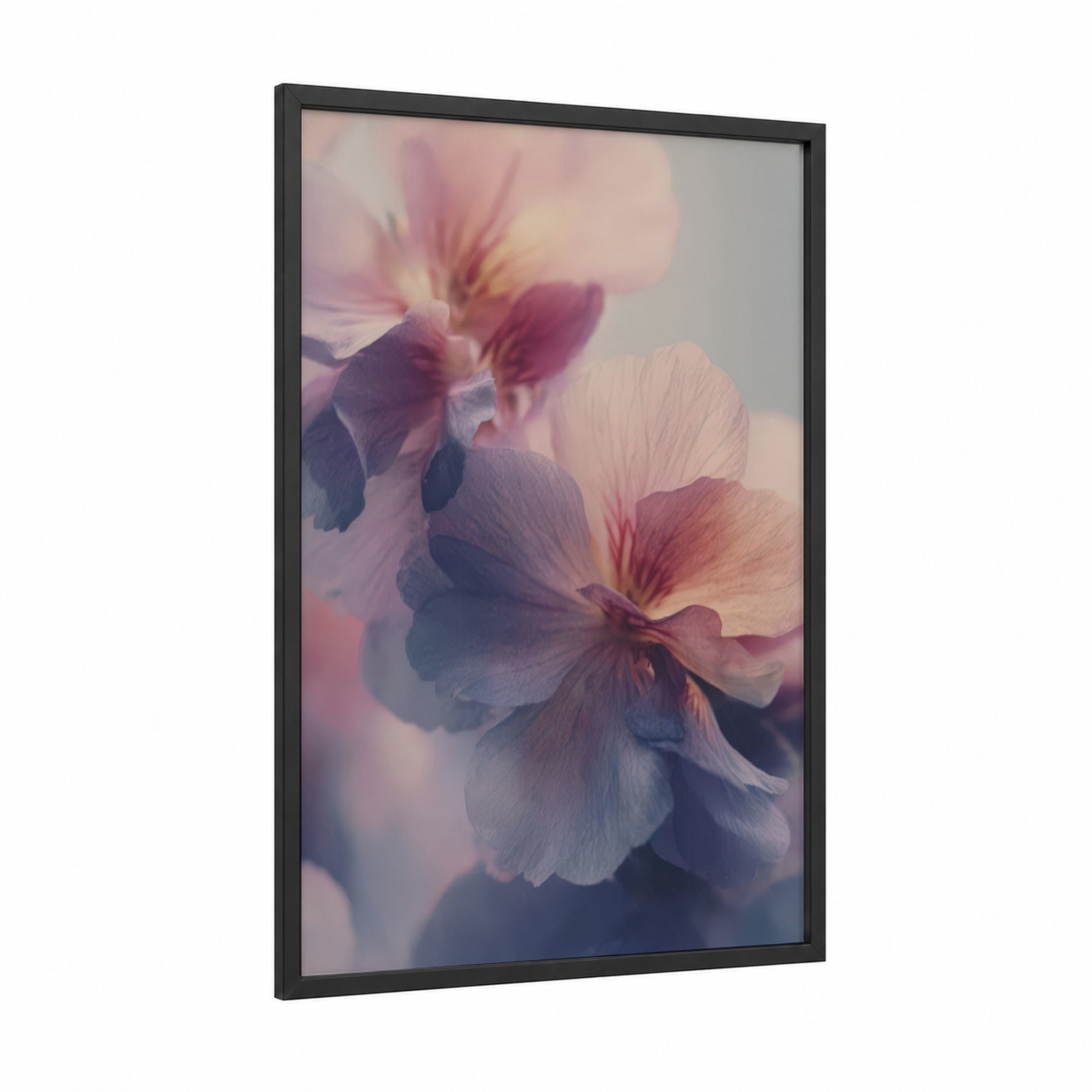 Dreamy Orchid framed art print — black wood frame — pink and lavender palette