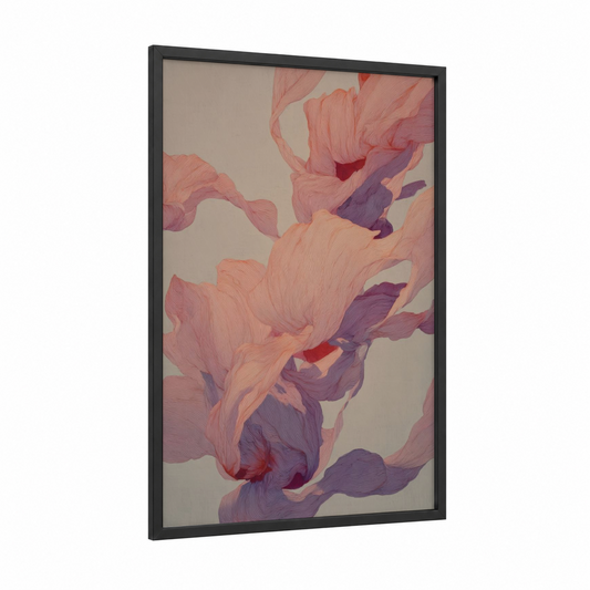 Flowing Zumba framed art print — black wood frame — pink and purple palette