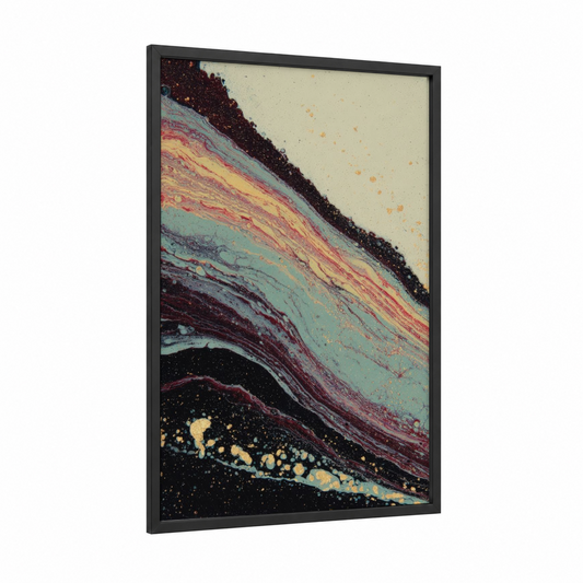 Capoeira Energy framed art print — black wood frame — black and magenta palette