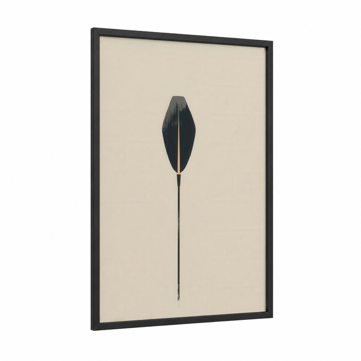 Black Gondola framed art print — black wood frame — black and cream palette