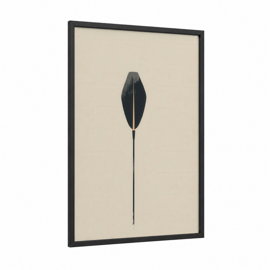 Black Gondola framed art print — black wood frame — black and cream palette