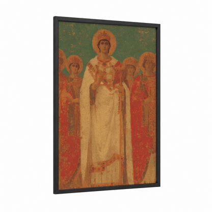 Constantine The Great framed art print — black wood frame — gold palette