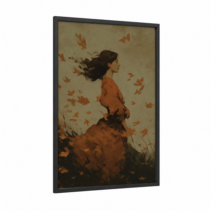 Autumn Enchantment framed magic and witchcraft print — black wood frame — russet and cream palette