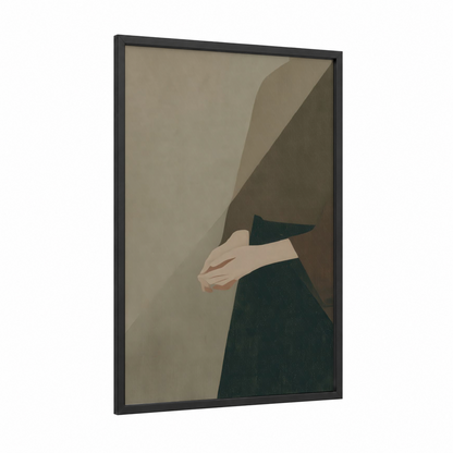 Aikido Grace framed art print — black wood frame — nobel and teal palette