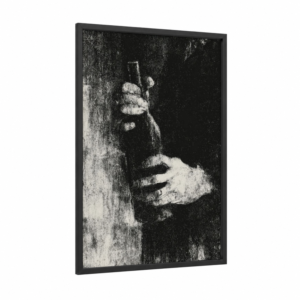 Vintage Cellar framed wineries and cellars print — black wood frame — black and white palette