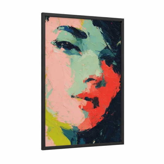 Vibrant Zumba Energy framed art print — black wood frame — red and green palette