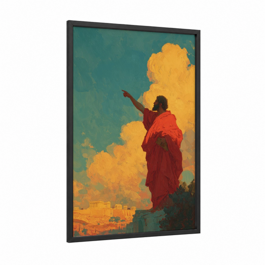 Apostle's Vision framed st. paul print — black wood frame — gold and red palette