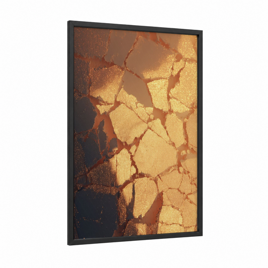 Golden Luxe Makeup framed make up print — black wood frame — gold and champagne gold palette