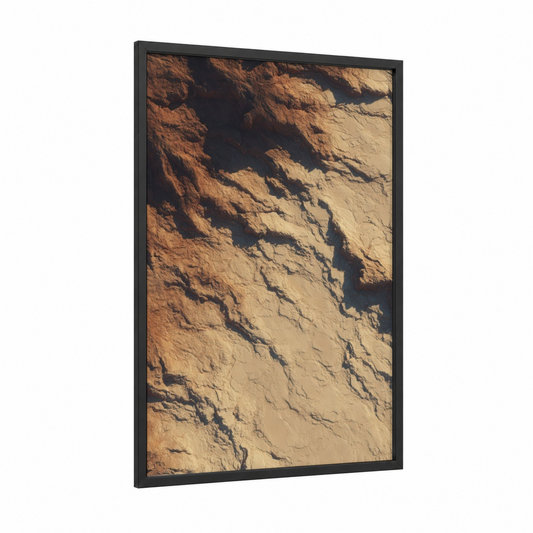 Golden Dune Texture framed art print — black wood frame — gold and russet palette