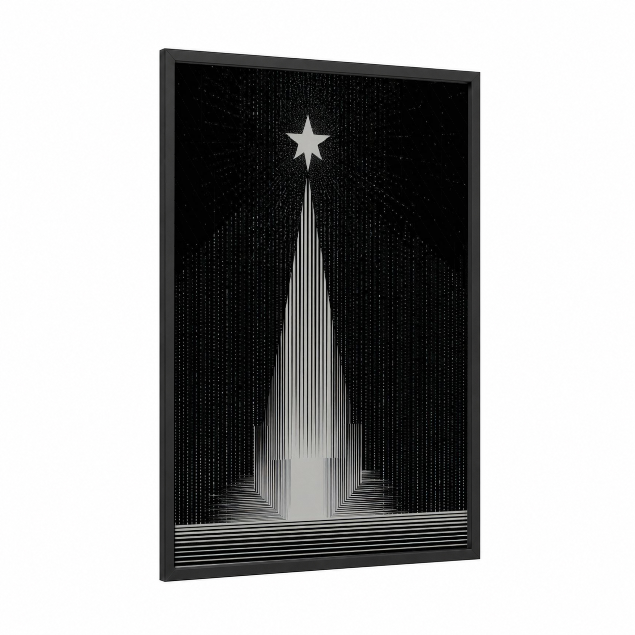 Radiant Liberation framed juneteenth print — black wood frame — black and white palette