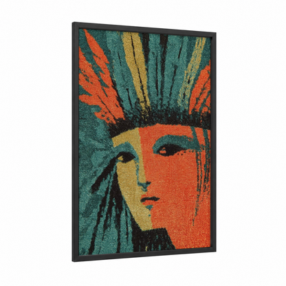 Ethereal Fairy framed art print — black wood frame — teal and orange palette