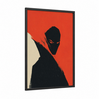 Crimson Vampire framed art print — black wood frame — black and red and orange palette
