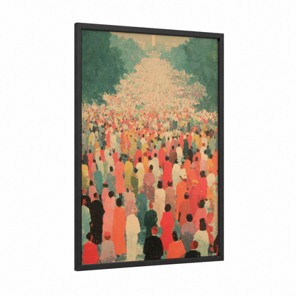Gathering Strength framed martin luther king jr day print — black wood frame — red and green palette