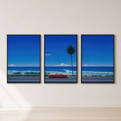 Coastal Highway Triptych Wall Art Set — set hero