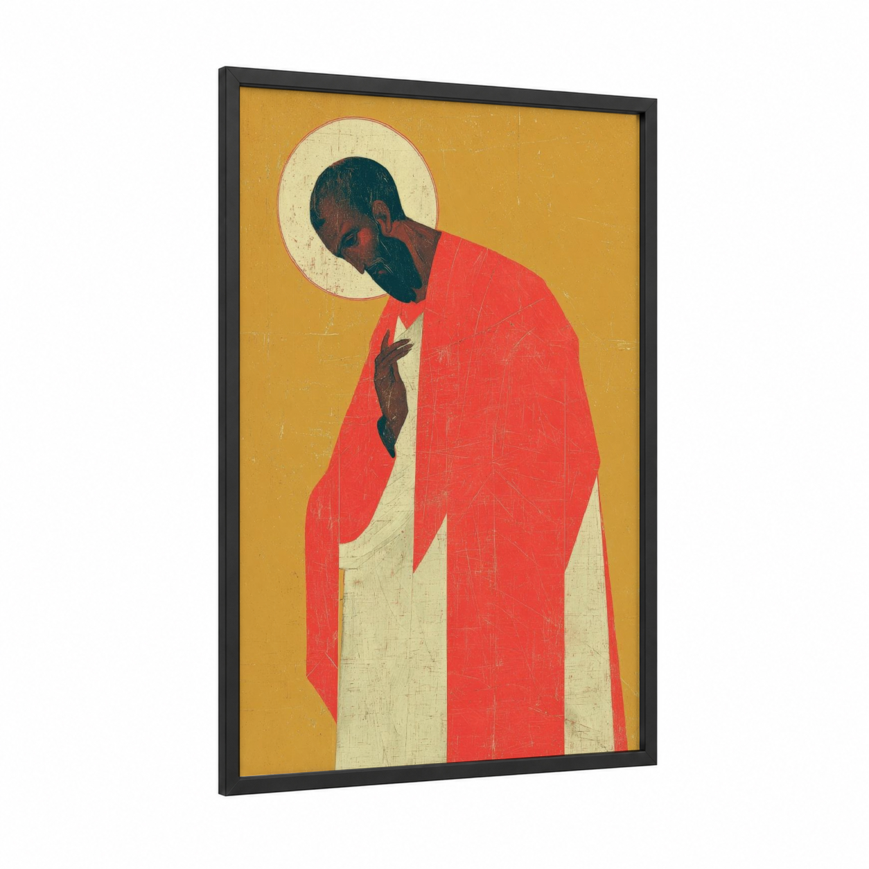 Crimson Saint Paul framed st. paul print — black wood frame — gold and red palette