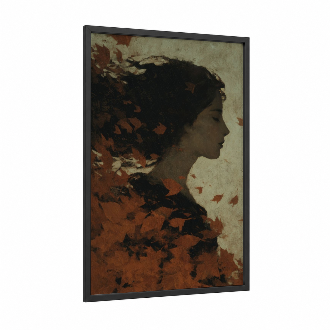 Autumn Enchantment framed magic and witchcraft print — black wood frame — russet and black palette