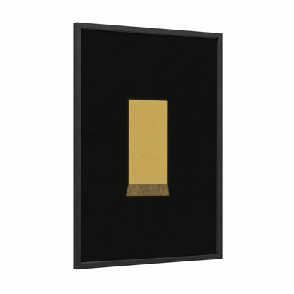 Golden Stack framed money print — black wood frame — gold and black palette